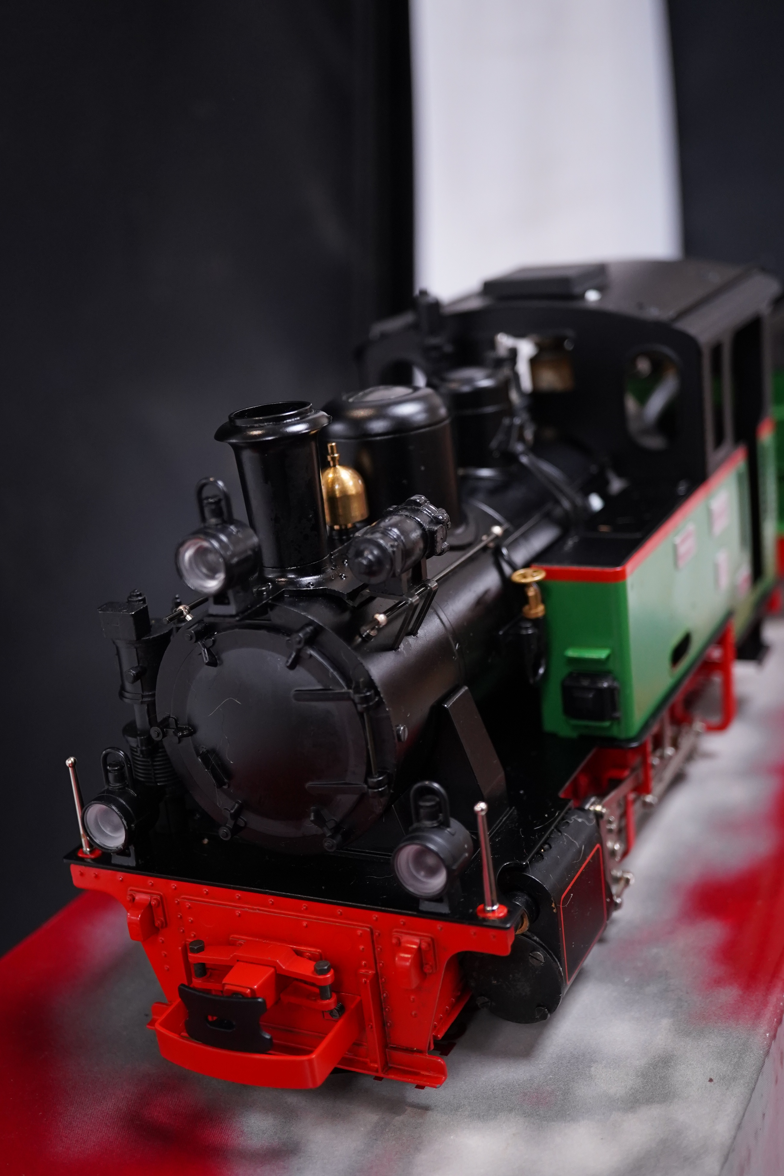 A boxed Aster Hobbies for LGB (2901) live steam 16mm scale gas fired narrow gauge 0-4-0 tender locomotive running on 45mm gauge track, Frank S, in black and green livery, boxed with instructions and accessories. Conditio